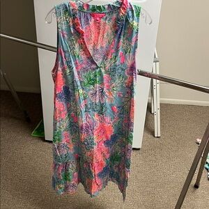 Lilly Pulitzer Vibrant Floral Tunic - Pink and Blue